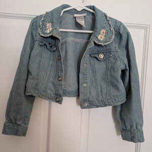 Little Lass Cropped Jean Jacket Size 5